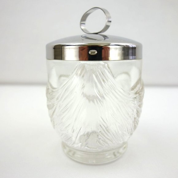 Glass 3D Bird Votive or Tealight Candle Holder or Cottonball Holder Jar w/ Lid - Picture 3 of 6